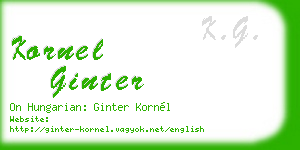 kornel ginter business card