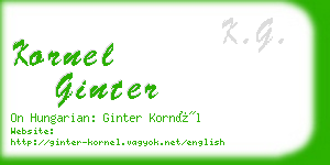 kornel ginter business card